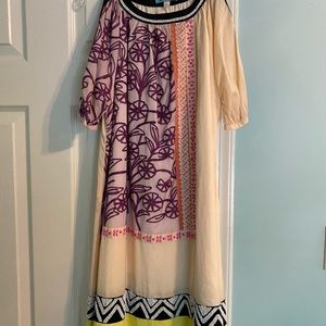 ANTHRO beaded open shoulder dress
